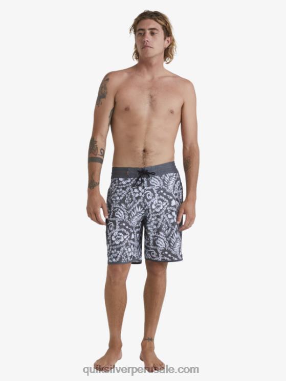 Quiksilver N8LNT1417 hombres llegada negra lei shorts de baño lei 20 festoneados de la llegada de waterman