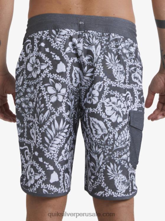 Quiksilver N8LNT1417 hombres llegada negra lei shorts de baño lei 20 festoneados de la llegada de waterman