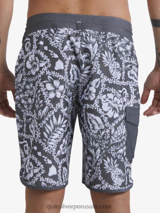 Quiksilver N8LNT1417 hombres llegada negra lei shorts de baño lei 20 festoneados de la llegada de waterman
