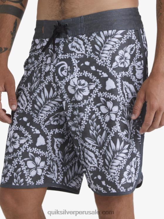 Quiksilver N8LNT1417 hombres llegada negra lei shorts de baño lei 20 festoneados de la llegada de waterman