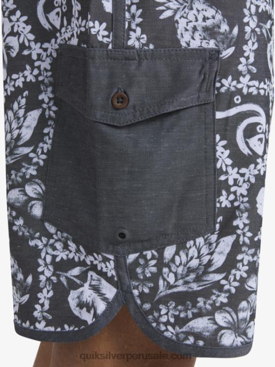 Quiksilver N8LNT1417 hombres llegada negra lei shorts de baño lei 20 festoneados de la llegada de waterman