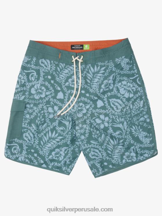 Quiksilver N8LNT1418 hombres humo pino llegada lei shorts de baño lei 20 festoneados de la llegada de waterman