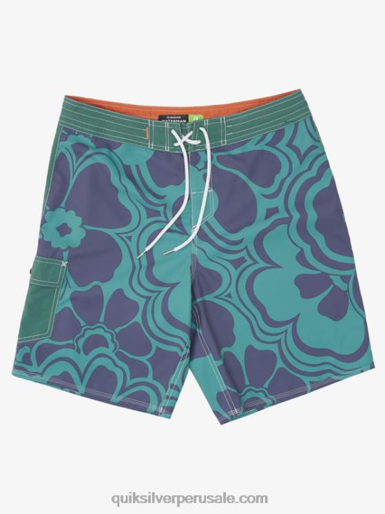 Quiksilver N8LNT1437 hombres retroceso de pino de humo shorts de playa con estampado retro waterman 19