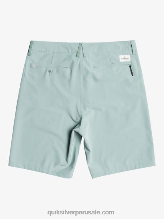 Quiksilver N8LNT144 hombres entorno verde pantalones cortos híbridos Ocean Union Amphibian 20