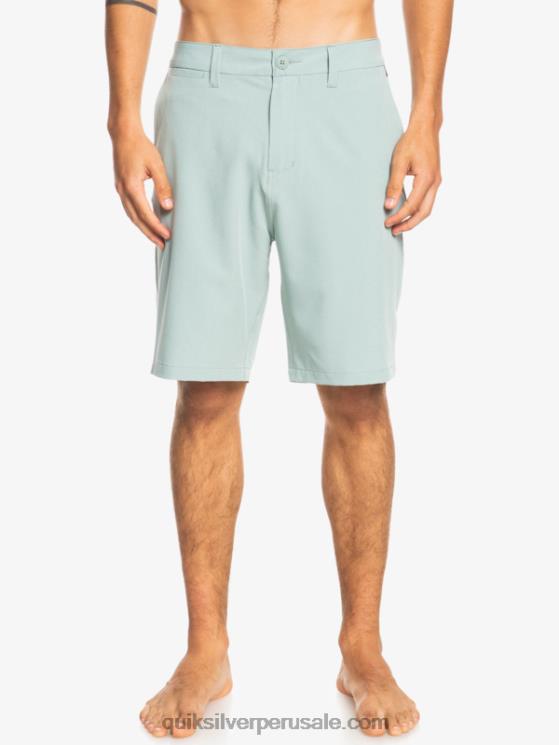 Quiksilver N8LNT144 hombres entorno verde pantalones cortos híbridos Ocean Union Amphibian 20