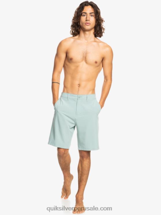 Quiksilver N8LNT144 hombres entorno verde pantalones cortos híbridos Ocean Union Amphibian 20