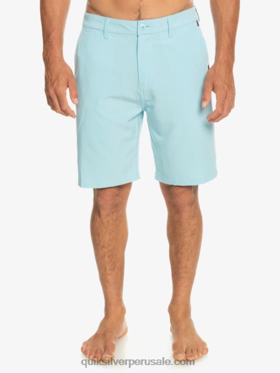 Quiksilver N8LNT145 hombres cielo azul pantalones cortos híbridos Ocean Union Amphibian 20