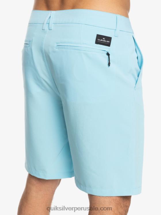 Quiksilver N8LNT145 hombres cielo azul pantalones cortos híbridos Ocean Union Amphibian 20