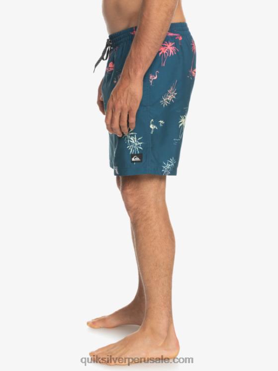 Quiksilver N8LNT1465 hombres mayólica azul mezcla todos los días 17 voleas
