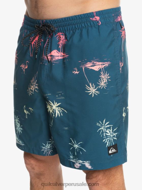 Quiksilver N8LNT1465 hombres mayólica azul mezcla todos los días 17 voleas