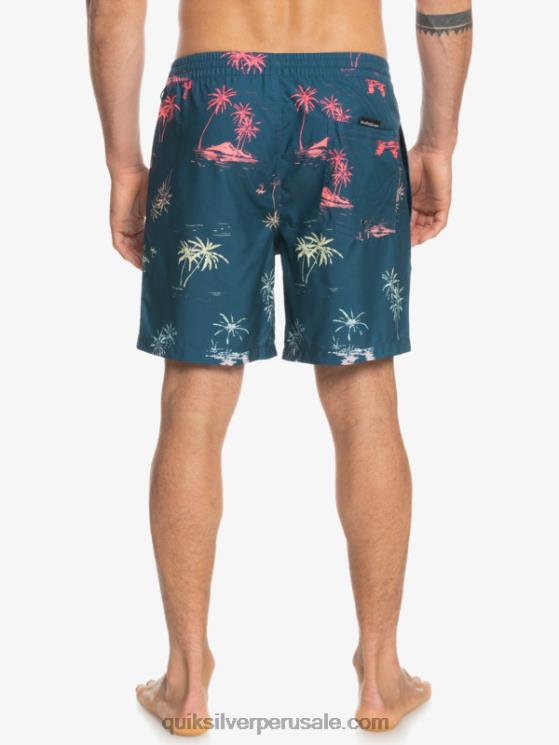 Quiksilver N8LNT1465 hombres mayólica azul mezcla todos los días 17 voleas