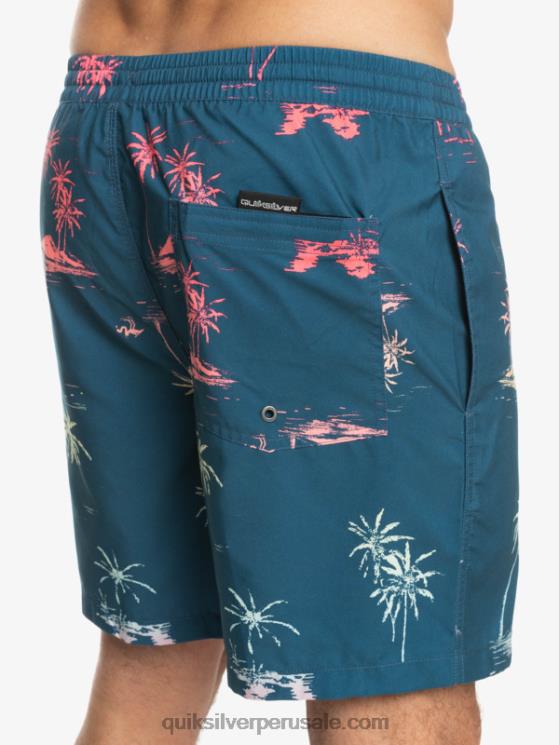 Quiksilver N8LNT1465 hombres mayólica azul mezcla todos los días 17 voleas