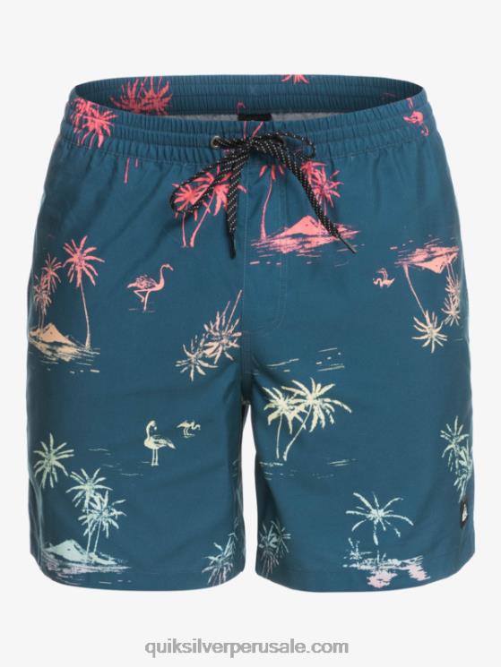 Quiksilver N8LNT1465 hombres mayólica azul mezcla todos los días 17 voleas