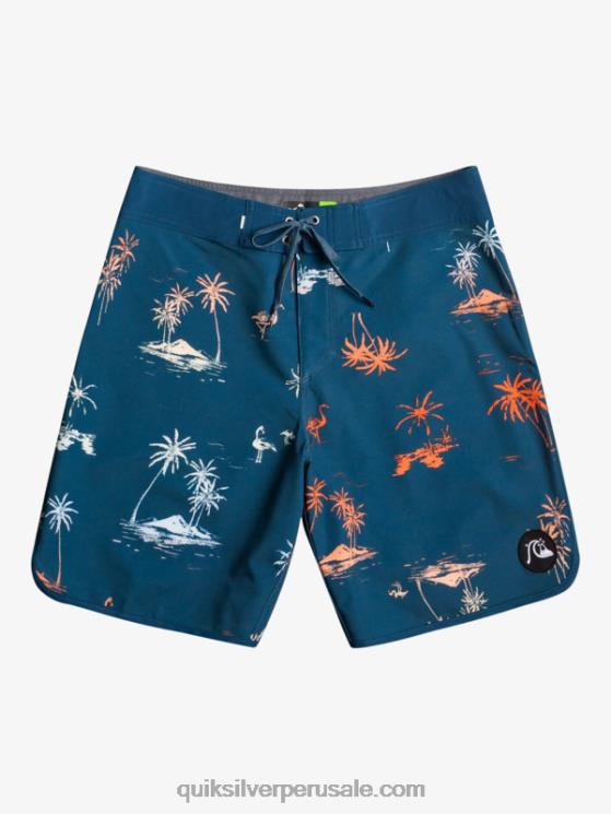 Quiksilver N8LNT1492 hombres mayólica azul shorts de playa surfsilk festoneado 19