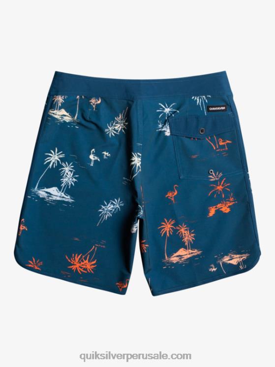 Quiksilver N8LNT1492 hombres mayólica azul shorts de playa surfsilk festoneado 19