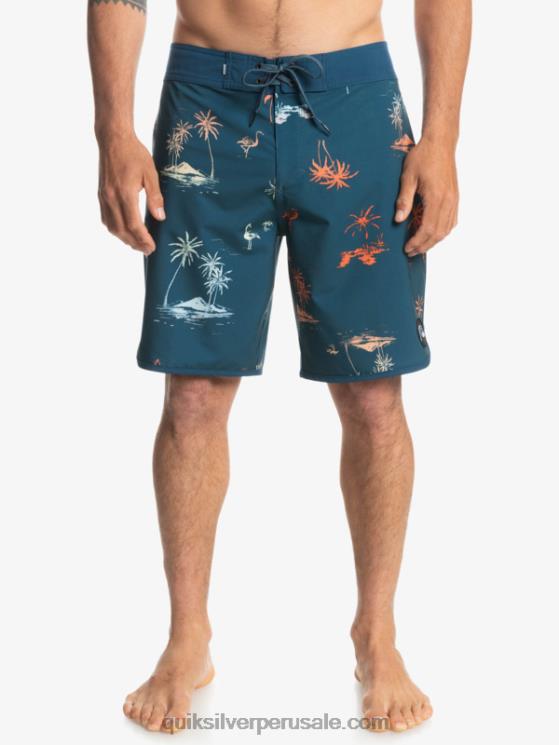 Quiksilver N8LNT1492 hombres mayólica azul shorts de playa surfsilk festoneado 19