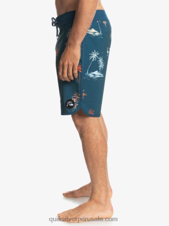 Quiksilver N8LNT1492 hombres mayólica azul shorts de playa surfsilk festoneado 19