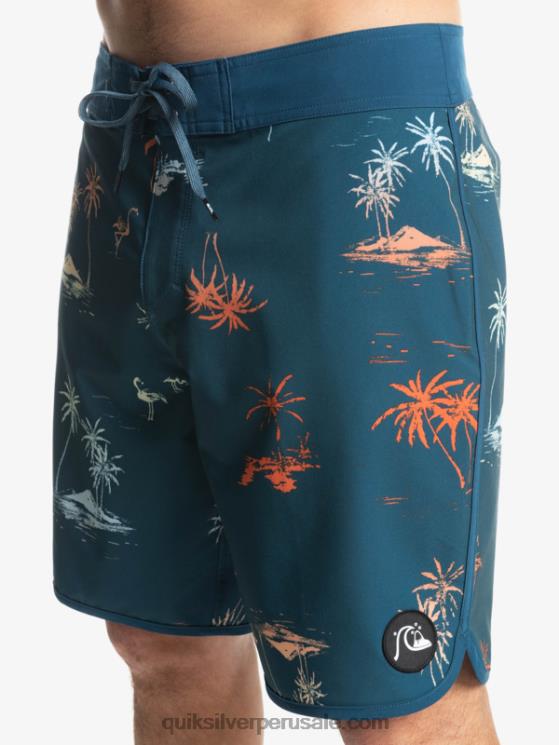 Quiksilver N8LNT1492 hombres mayólica azul shorts de playa surfsilk festoneado 19