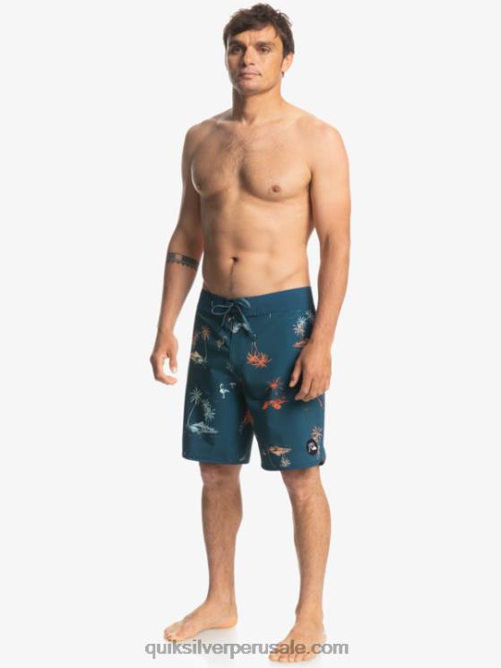 Quiksilver N8LNT1492 hombres mayólica azul shorts de playa surfsilk festoneado 19