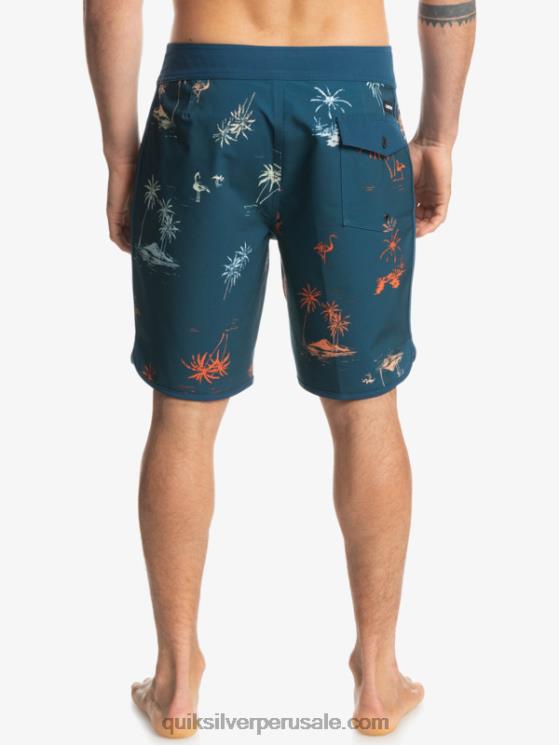 Quiksilver N8LNT1492 hombres mayólica azul shorts de playa surfsilk festoneado 19
