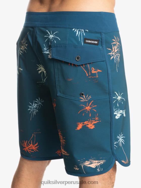 Quiksilver N8LNT1492 hombres mayólica azul shorts de playa surfsilk festoneado 19