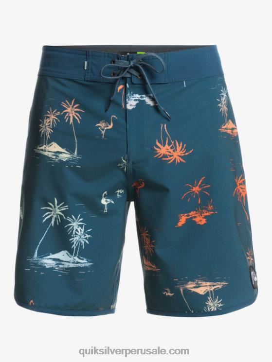 Quiksilver N8LNT1492 hombres mayólica azul shorts de playa surfsilk festoneado 19