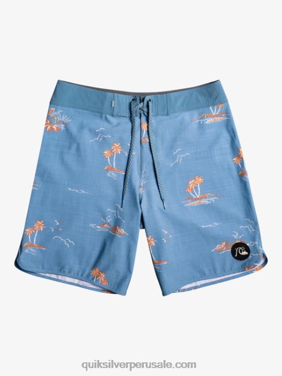 Quiksilver N8LNT1498 hombres capitanes azules shorts de playa surfsilk festoneado 19