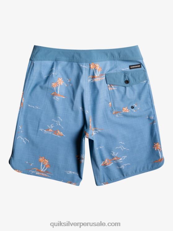 Quiksilver N8LNT1498 hombres capitanes azules shorts de playa surfsilk festoneado 19