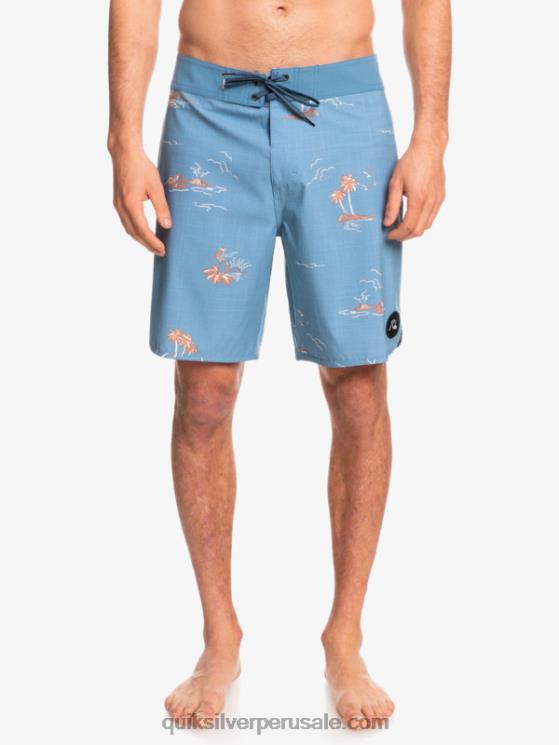 Quiksilver N8LNT1498 hombres capitanes azules shorts de playa surfsilk festoneado 19