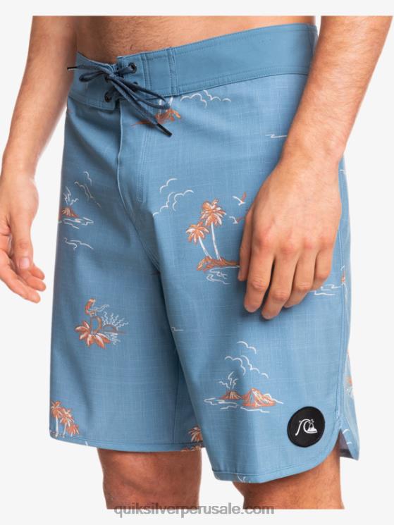 Quiksilver N8LNT1498 hombres capitanes azules shorts de playa surfsilk festoneado 19