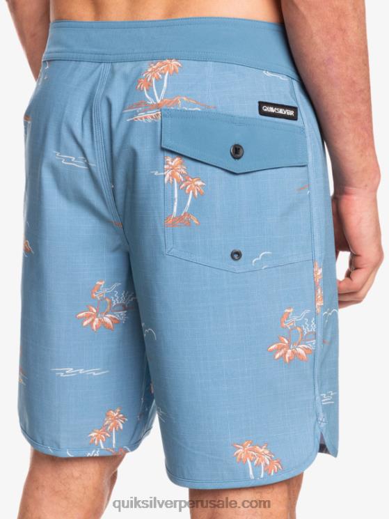 Quiksilver N8LNT1498 hombres capitanes azules shorts de playa surfsilk festoneado 19