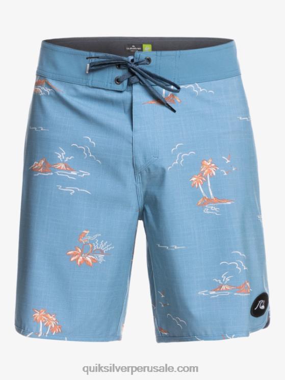 Quiksilver N8LNT1498 hombres capitanes azules shorts de playa surfsilk festoneado 19