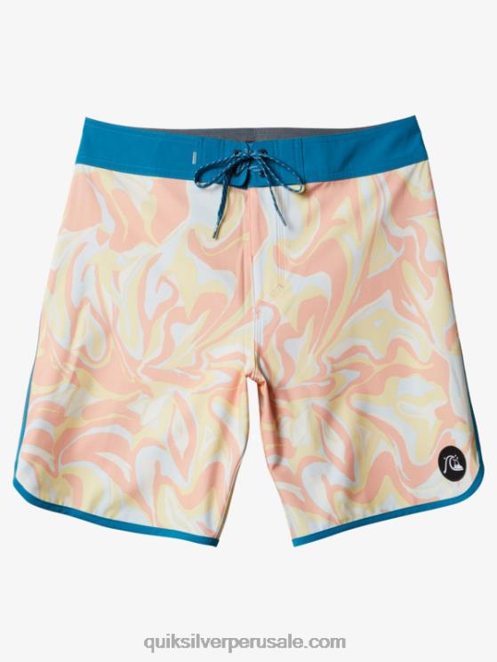 Quiksilver N8LNT1499 hombres rosa durazno shorts de playa surfsilk festoneado 19