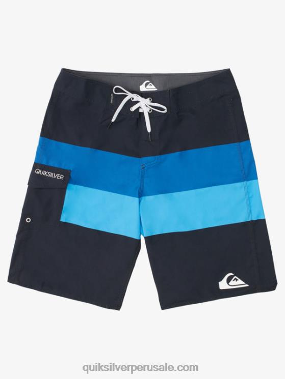 Quiksilver N8LNT1541 hombres negro amazon 21 raya shorts de baño todos los días 21