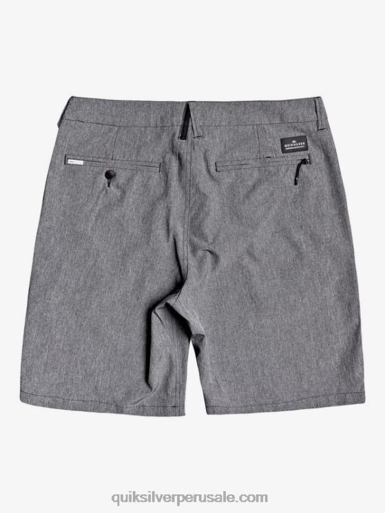 Quiksilver N8LNT1585 hombres negro pantalones cortos híbridos union heather anfibio 20