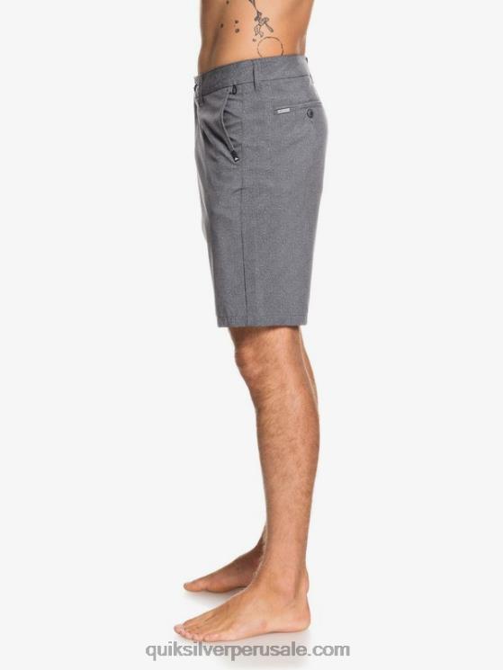 Quiksilver N8LNT1585 hombres negro pantalones cortos híbridos union heather anfibio 20