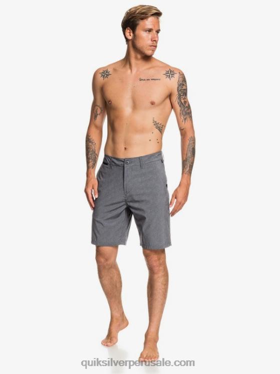 Quiksilver N8LNT1585 hombres negro pantalones cortos híbridos union heather anfibio 20