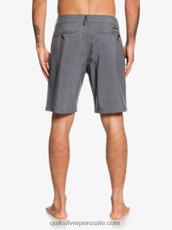 Quiksilver N8LNT1585 hombres negro pantalones cortos híbridos union heather anfibio 20