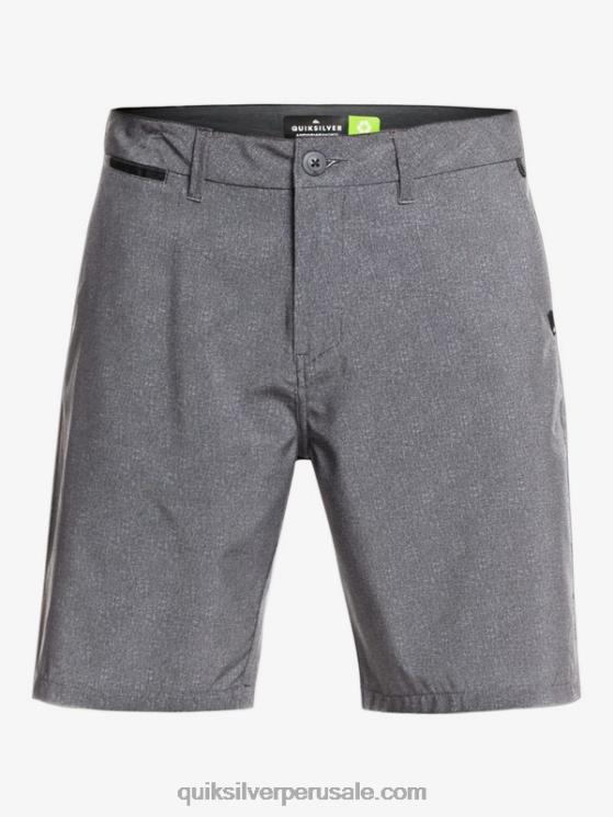 Quiksilver N8LNT1585 hombres negro pantalones cortos híbridos union heather anfibio 20