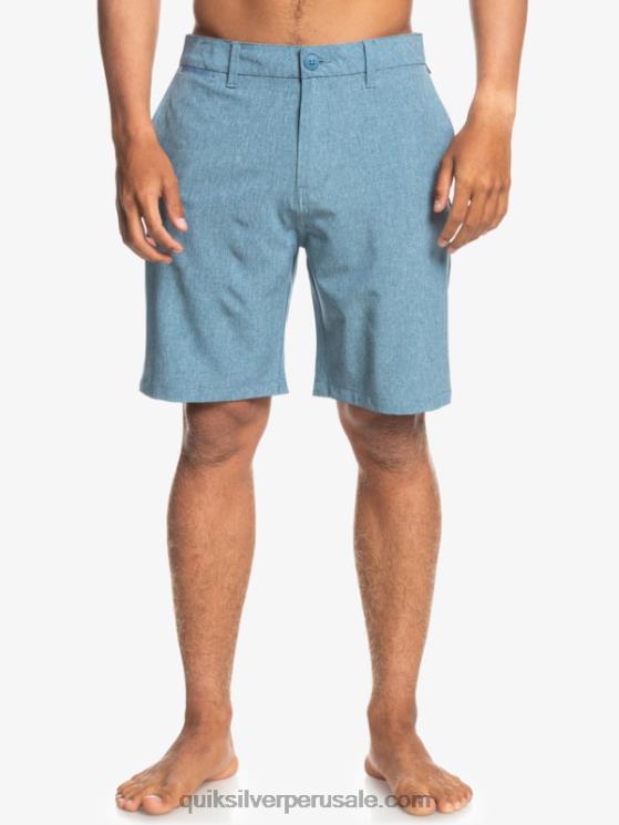 Quiksilver N8LNT1586 hombres capitanes azules pantalones cortos híbridos union heather anfibio 20