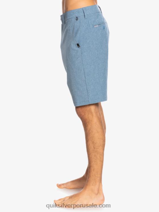 Quiksilver N8LNT1586 hombres capitanes azules pantalones cortos híbridos union heather anfibio 20