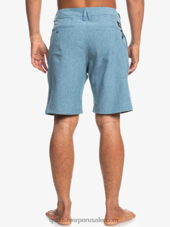 Quiksilver N8LNT1586 hombres capitanes azules pantalones cortos híbridos union heather anfibio 20