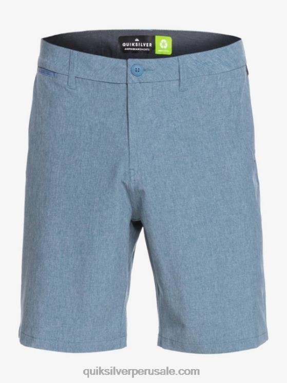 Quiksilver N8LNT1586 hombres capitanes azules pantalones cortos híbridos union heather anfibio 20