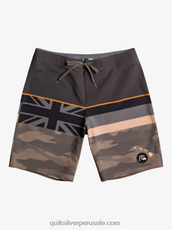 Quiksilver N8LNT1603 hombres hoja de uva shorts de playa surfsilk con rayas desteñidas 20