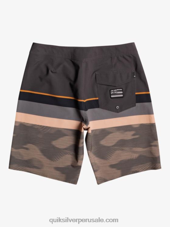 Quiksilver N8LNT1603 hombres hoja de uva shorts de playa surfsilk con rayas desteñidas 20
