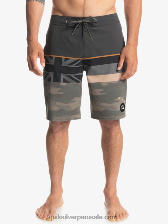 Quiksilver N8LNT1603 hombres hoja de uva shorts de playa surfsilk con rayas desteñidas 20