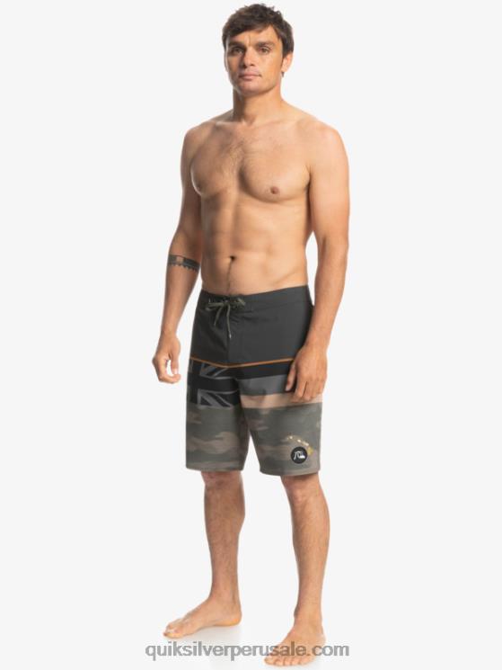 Quiksilver N8LNT1603 hombres hoja de uva shorts de playa surfsilk con rayas desteñidas 20