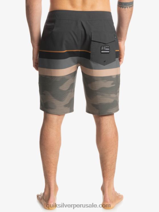 Quiksilver N8LNT1603 hombres hoja de uva shorts de playa surfsilk con rayas desteñidas 20