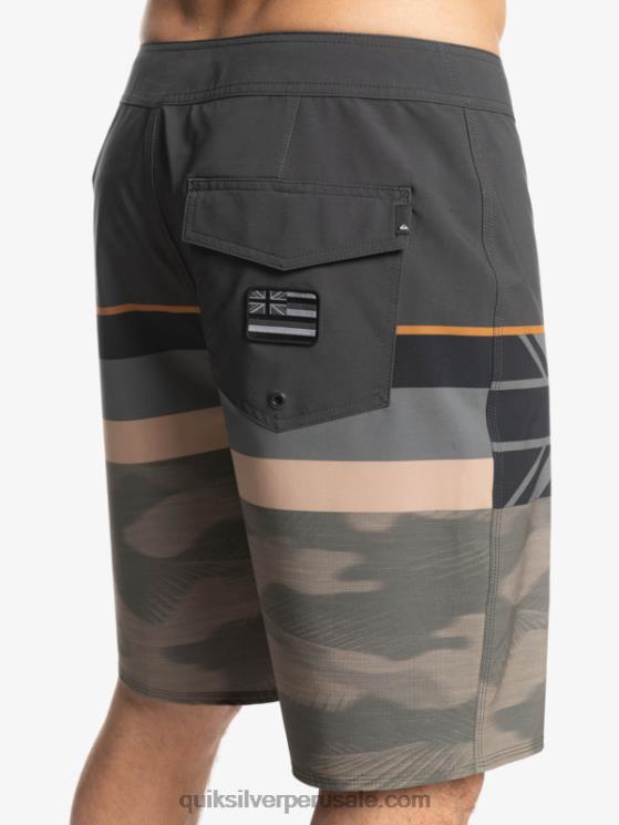 Quiksilver N8LNT1603 hombres hoja de uva shorts de playa surfsilk con rayas desteñidas 20