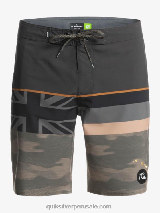 Quiksilver N8LNT1603 hombres hoja de uva shorts de playa surfsilk con rayas desteñidas 20